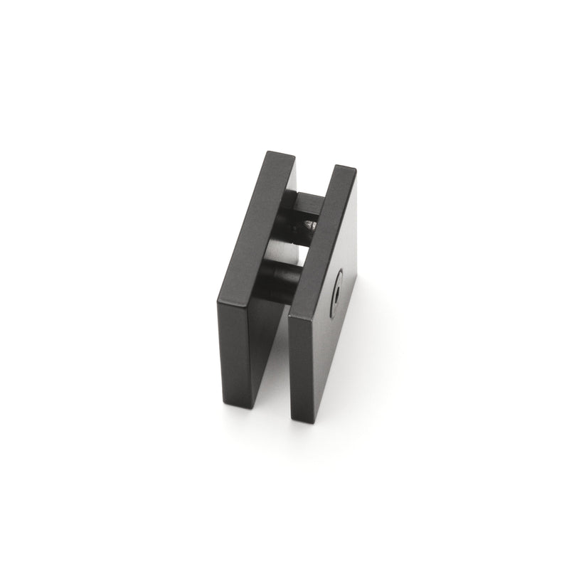Conector Muro - Vidrio. Color negro. Material Aluminio. Funciona para Vidrio 8-10-12 mm.