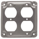 Tapa Metalica Para Cajilla De 4X4 Con Hueco Para 2 Tomacorrientes Dobles. No Incluye Tornillos.