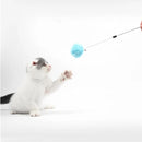 Juguete para Gato varita de pelota de algodón. Color Light Blue