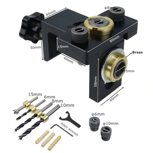 Kit De Plantilla Guía Multifuncional Para Perforación De Agujeros Para Madera 3 En 1