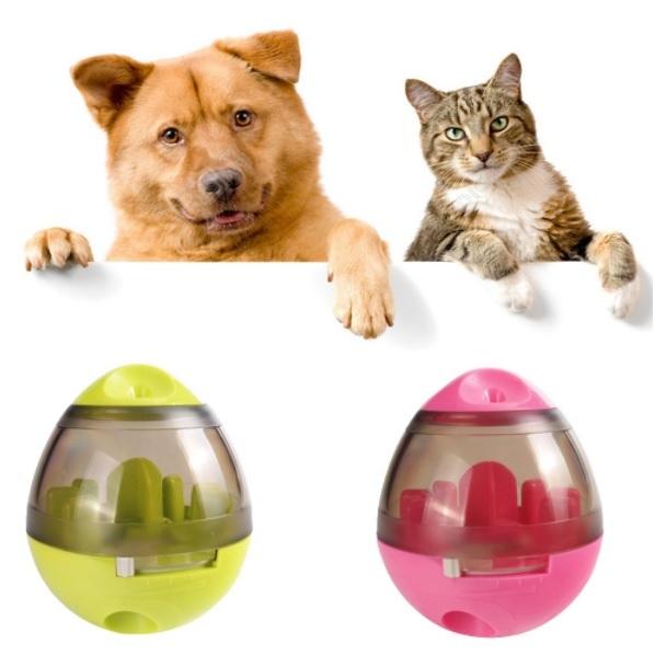 Bola Interactiva de Plastico ABS dispensador de comida para Mascotas. Tamaño 3.9x4.6" Color Verde
