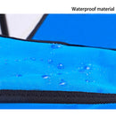 Silla plegable color azul de 50cm x 50cm x 80cm con portavasos.