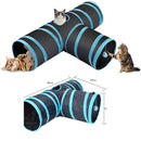 Juguete para Gato, Tunel plegable 80x50x25cm, Color Negro de Tela.