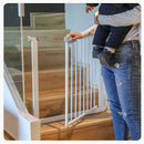 Puerta barrera de seguridad para niños o mascotas, con una extensión entre 76 a 84cm, color blanco