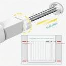 Puerta barrera de seguridad para niños o mascotas, con una extensión entre 76 a 84cm, color blanco