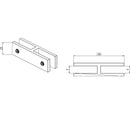 Glass clamp, 180 degree, glass to glass, AISI304, SATIN
