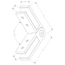 Glass clamp, ajustable, AISI304, SATIN