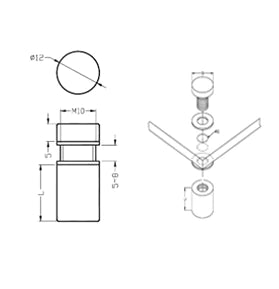 Pernos De Acero Inox. 60Mmx19mm. Brillantes.