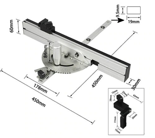 Regla De Ángulo Giratorio Para Ingleteadora Y Mesa De Corte