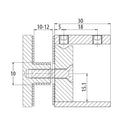 Conector De Tubo Eolo Con Paño Fijo. Hacer Hueco De 12 Mm En Paño Fijo. 304 Satinado