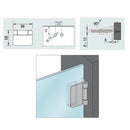 Bisagra Para Vidrio Templado A Muro O Perfil. Acabado Negro. Serie Easyoffice