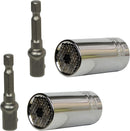 Set 2 piezas Cubo Socket Universal  3/8"Varilla 1/4"x50mm