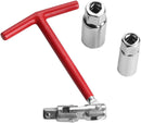 Juego de llave articulada para bujias de 1/2" T + 2 cubos