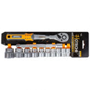 Juego de Ratchet 12Pcs 3/8 "Socket Ratchet métrico
