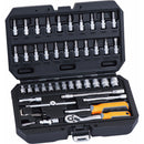 Juego de Ratchet, cubos y puntas 46 Pzas 1/4" metrico