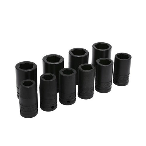 Juego de 10 Pzas 1/2" de cubos socket de impacto  pulgada