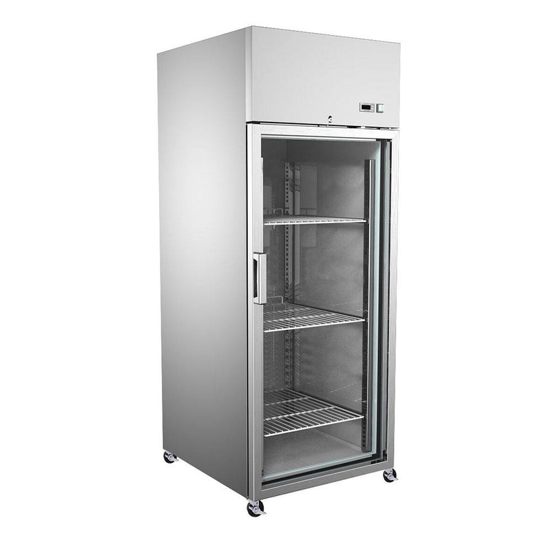 Congelador industrial acero inox 1 puerta vidrio -18 ~-22℃ 830*740*2010 cm Ventilacion interna.
