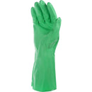 (1 Par) Guantes De Nitrilo Extendido De Seguridad Verde. Multiproposito. Largo 30Cm. Talla 9