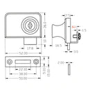 Cerradura Puertas Dobles Sin Saque Para Vidrios De 5-6Mm.