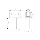 Clip De Vidrio Con Barra Separado Del Muro 7 Cm. Para Vidrios 10-12Mm. Con Tapa Decorativa.Sat