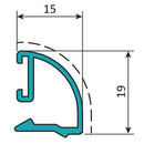 Junquillo Curvo15 Mm Con Grapa. Espesor 1.1 Mm. Largo 5.85 Mts. Acabado Lacado Blanco.