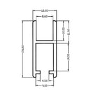 Perfil Inferior Zocalo Para Puertas Corredizas De Vitrina. 2Mts. Anodizado. Para Vidrio 5-6 Mm