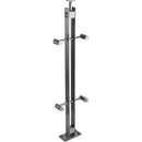 Poste 2 Platinas 1 1/2X5mm Espesor 90Cm Altura,Para Vidrios De 8-12Mm.Acab. Sat. 304.