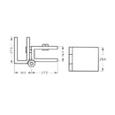 Bisagra Vidrio-Vidrio 90Grados Para Vitrinas 6-8Mm (Par) (C-C3010B-06M/GG/90).