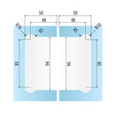 TITUS 2.0 PAR DE BISAGRAS HIDRÁULICAS DE VIDRIO VIDRIO 180º Fuerza De Cierre EN3