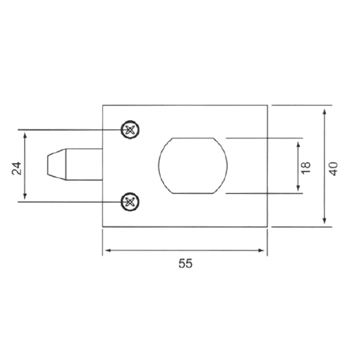 Cerradura Sin Llaves (Pasador) P/Puertas Sencillas No Req Perforacion En Vidrio 8 A 12 Mm. Brillante