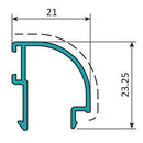Junquillo Curvo 21 Mm. Espesor 1.1 Mm. Largo 5.85 Mts. Acabado Lacado Madera Texturizado. (D3-P1-A1-