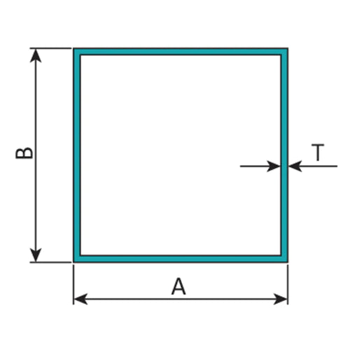 Tubo Cuadrado  3" X 3"  Espesor 1.8 Mm.  Largo 5.85 Mts. Acabado Anodizado Bronce 15 Micron