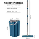 Trapeador Mop Plano de microfibra con Cubo Exprimidor.