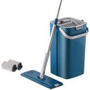 Trapeador Mop Plano de microfibra con Cubo Exprimidor.