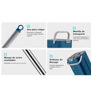 Trapeador Mop Plano de microfibra con Cubo Exprimidor.