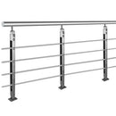 Poste 2 Platinas 1 1/2X5mm Espesor 90Cm De Altura,4 Soportes De Barra De 12.7Mm.Acabado Satin 304