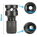 Adaptador de llave hexagonal de ½” a ¼”, color negro