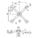 Araña Fitting 4 Vias. SATINADA 304
