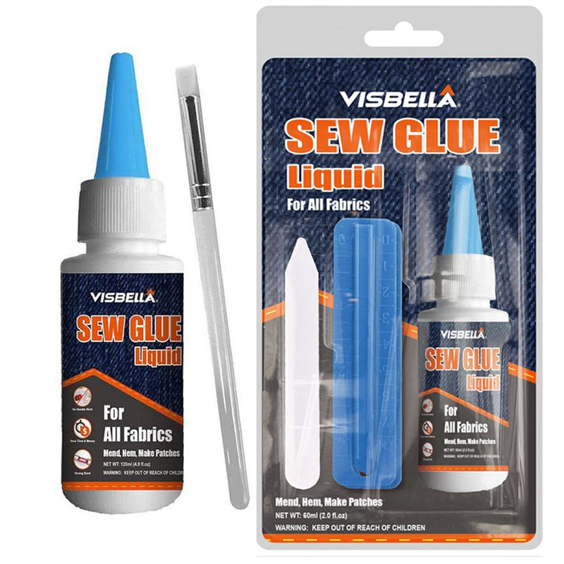 Pegamento Para Tela Líquido - 2 Tubos 60ml, Lavable, Transparente, Para Reparaciones