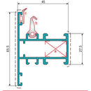 Pilastra Marco Fijo Ventana. Espesor 1.4 Mm. Largo 5.85 Mts. Acabado Anodizado Negro 15 Micron. (D3-
