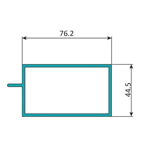 SASA-1 Perfil Hoja Puerta De 3" X 1 3/4"  Aleta Descentrada. E = 2.3 Mm. L= 5.85 M BLANCO