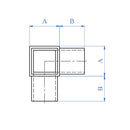 Conector Esquinero Cuadrado A 90 Grados.