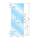 Puerta Baño templada 10mm 70x179.5cm. Con saque L-2121 y toallero