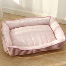Cama suave de tela para mascotas. Tamaño 60x40x17cm. Peso 5-12kg. Color Rosado.