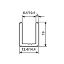 Uchanel Alum. P/Vidrio 8 Mm 3 Mts Largo BRILLANTE