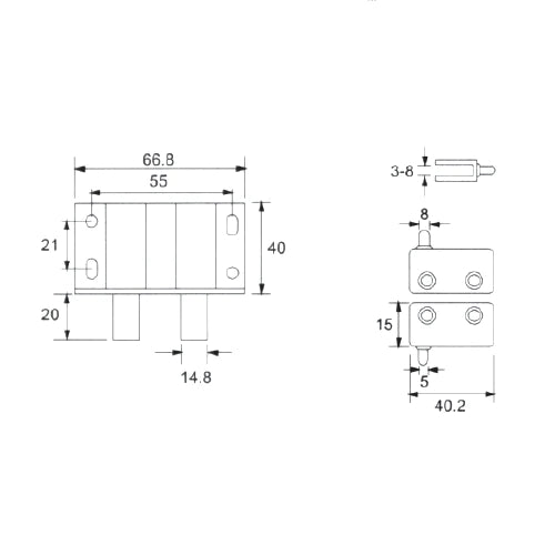 Kit De Herrajes Para Hacer Puertas De Vitrinas Incluye 4 Pivotes De Puerta, 2 Trancas Con Iman.