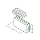 Bisagra Guia Con Ruedas Sistema Plegable. Satinada Para Vidrios 10-12 Mm