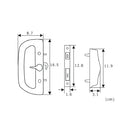 Cerradura-Tirador Blanco Para Puertas Correderas De Aluminio. Con Cilindro Y 2 Llaves.