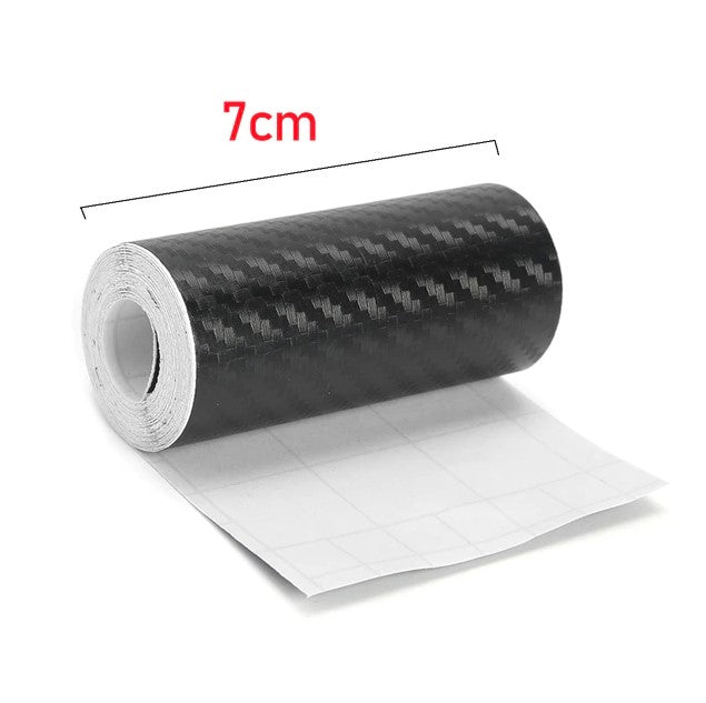 Vinilo adhesivo de fibra de carbono, 3mx 7cm, color negro