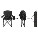 Silla plegable color negro de 45cm x 50cm x 80cm con cooler y portavasos